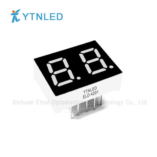 0.4inch Dual digit led display Common Cathode Anode Red Olivine Emerald Blue White color ELD-4201AS BS AG BG AGG BGG AB BB AW BW