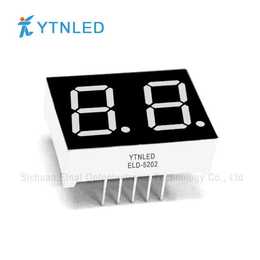 0.5inch Dual digit led display Common Cathode Anode Red Olivine Emerald Blue White color ELD-5202AS BS AG BG AGG BGG AB BB AW BW