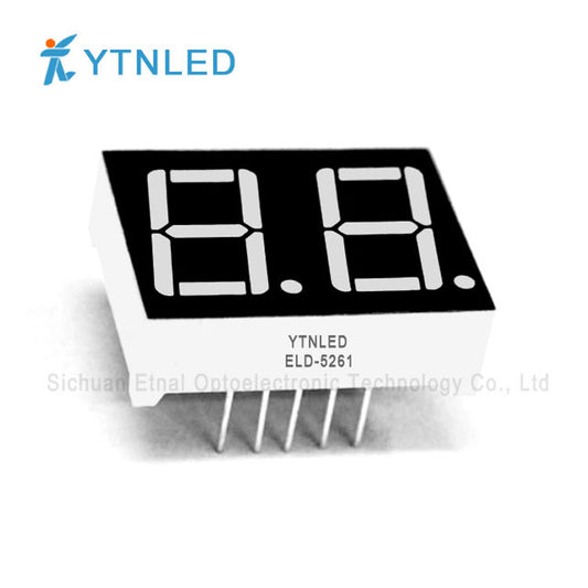 0.56inch Dual digit led display Common Cathode Anode Red Olivine Emerald Blue White color ELD-5261AS BS AG BG AGG BGG AB BB AW BW