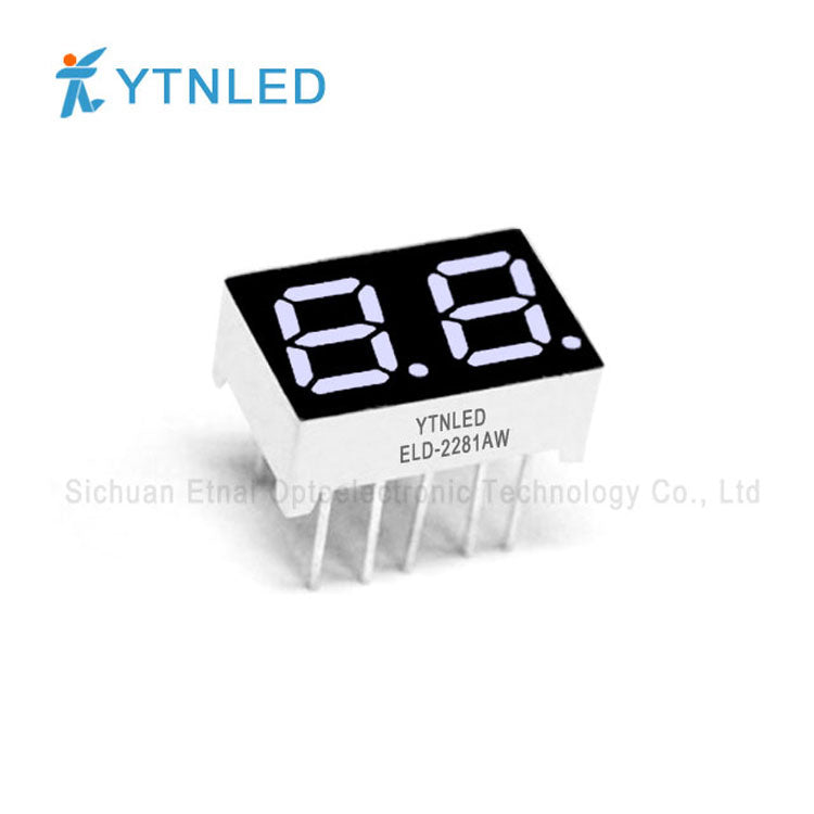 0.28inch Dual digit led display Common Cathode Anode Red Olivine Emerald Blue White color ELD-2281AS BS AG BG AGG BGG AB BB AW BW