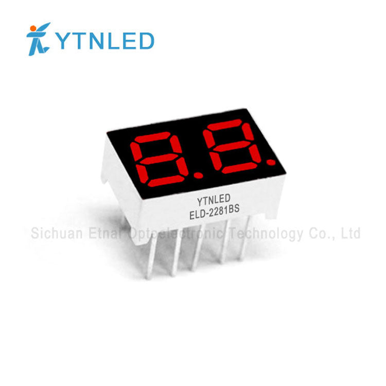 0.28inch Dual digit led display Common Cathode Anode Red Olivine Emerald Blue White color ELD-2281AS BS AG BG AGG BGG AB BB AW BW