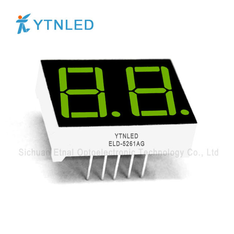 0.56inch Dual digit led display Common Cathode Anode Red Olivine Emerald Blue White color ELD-5261AS BS AG BG AGG BGG AB BB AW BW