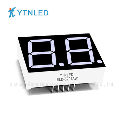 0.8inch Dual digit led display Common Cathode Anode Red Olivine Emerald Blue White color ELD-8201AS BS AG BG AGG BGG AB BB AW BW