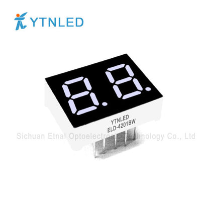 0.4inch Dual digit led display Common Cathode Anode Red Olivine Emerald Blue White color ELD-4201AS BS AG BG AGG BGG AB BB AW BW