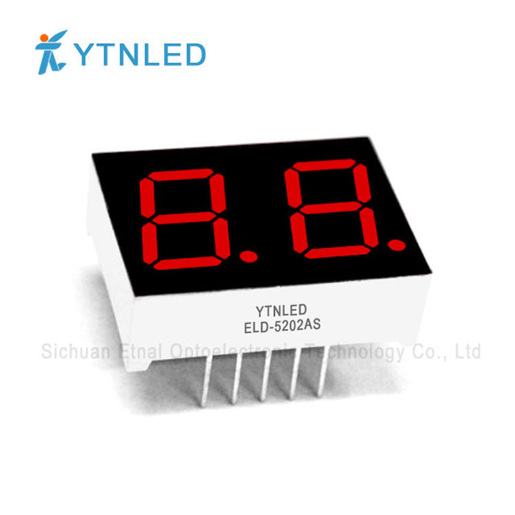 0.5inch Dual digit led display Common Cathode Anode Red Olivine Emerald Blue White color ELD-5202AS BS AG BG AGG BGG AB BB AW BW